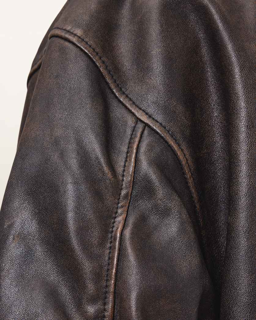 Vintage Brown Cowhide Leather Jacket – Classic Bomber Style for Men | Cowskin Jackets