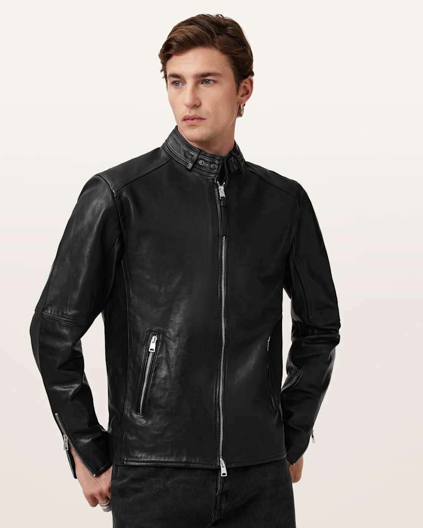 Jet Black Cora Style with Snap Collar | Original Leather Jacket –  Cowskin Jackets