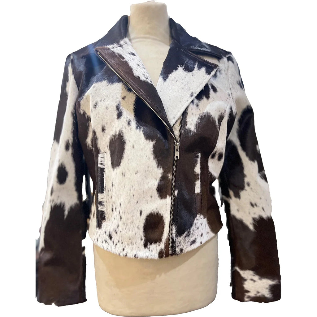 Cowhide Bomber Jacket - Luxurious Pony Skin Leather