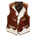 Men's Cowhide Vest - Stylish Brown Tan Leather, Perfect for Casual Wear, Unique Gift for Him