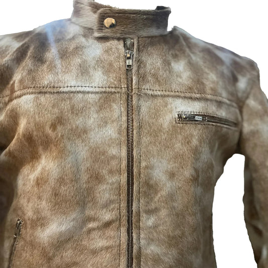 Vintage Leather Jacket for Men Brown Cowhide