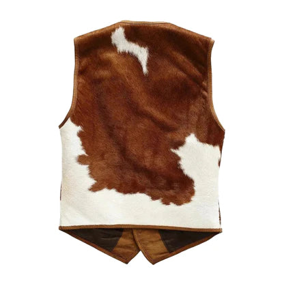 Men's Stylish Cowhide Leather Vest Sleek Brown Tan Perfect Casual Outfit