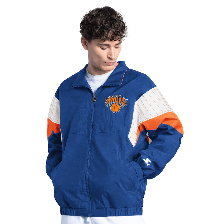Men's New York Knicks Starter Blue Yard Line Full-Zip Jacket