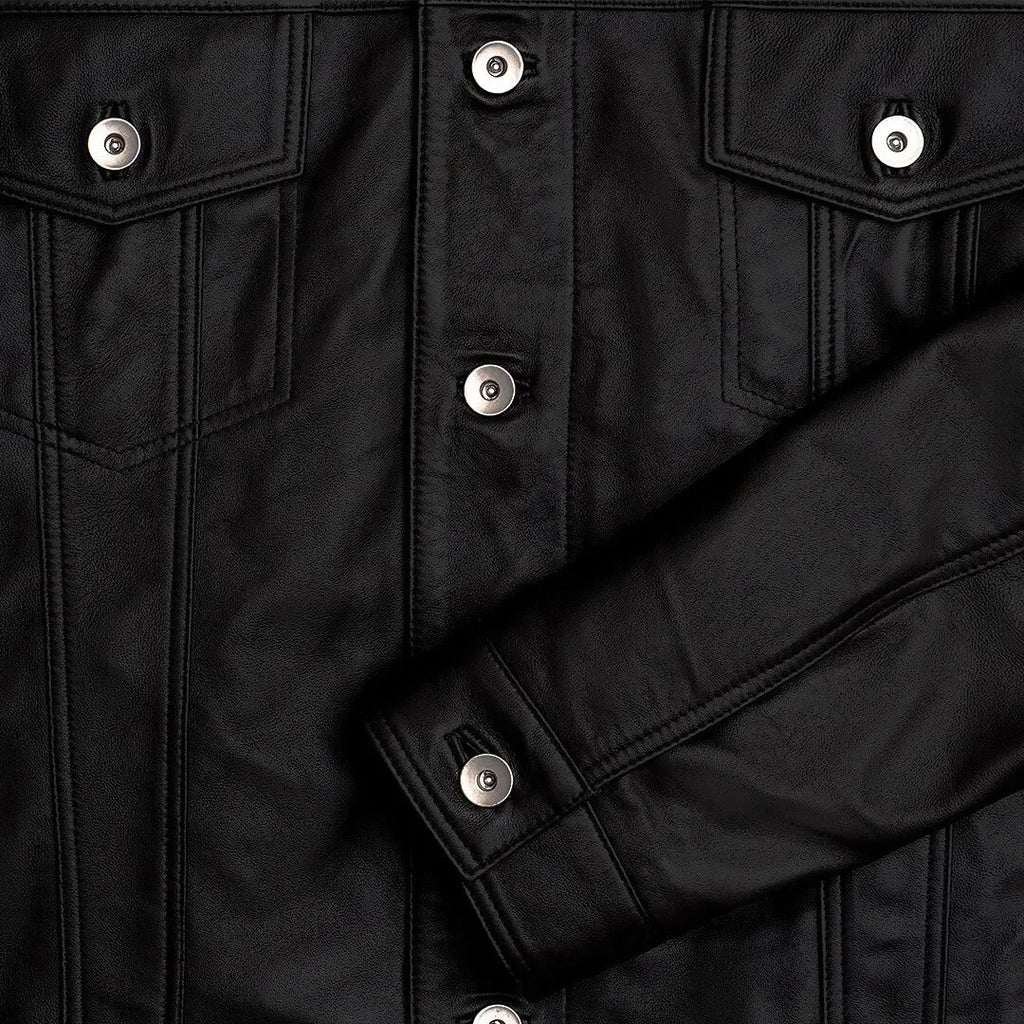 Mens Leather Jacket Real Lamb Skin Leather Jacket Biker Leather Jacket Black Color Leather Coat.