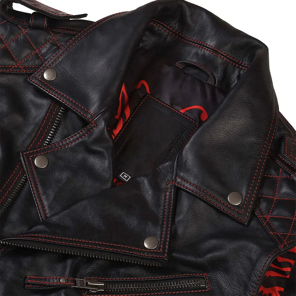 Mens Leather Vest Real Lambkin Biker Vest