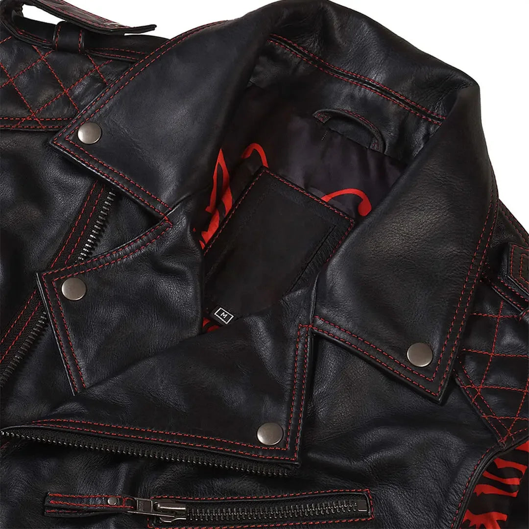 Mens Leather Vest Real Lambkin Biker Vest