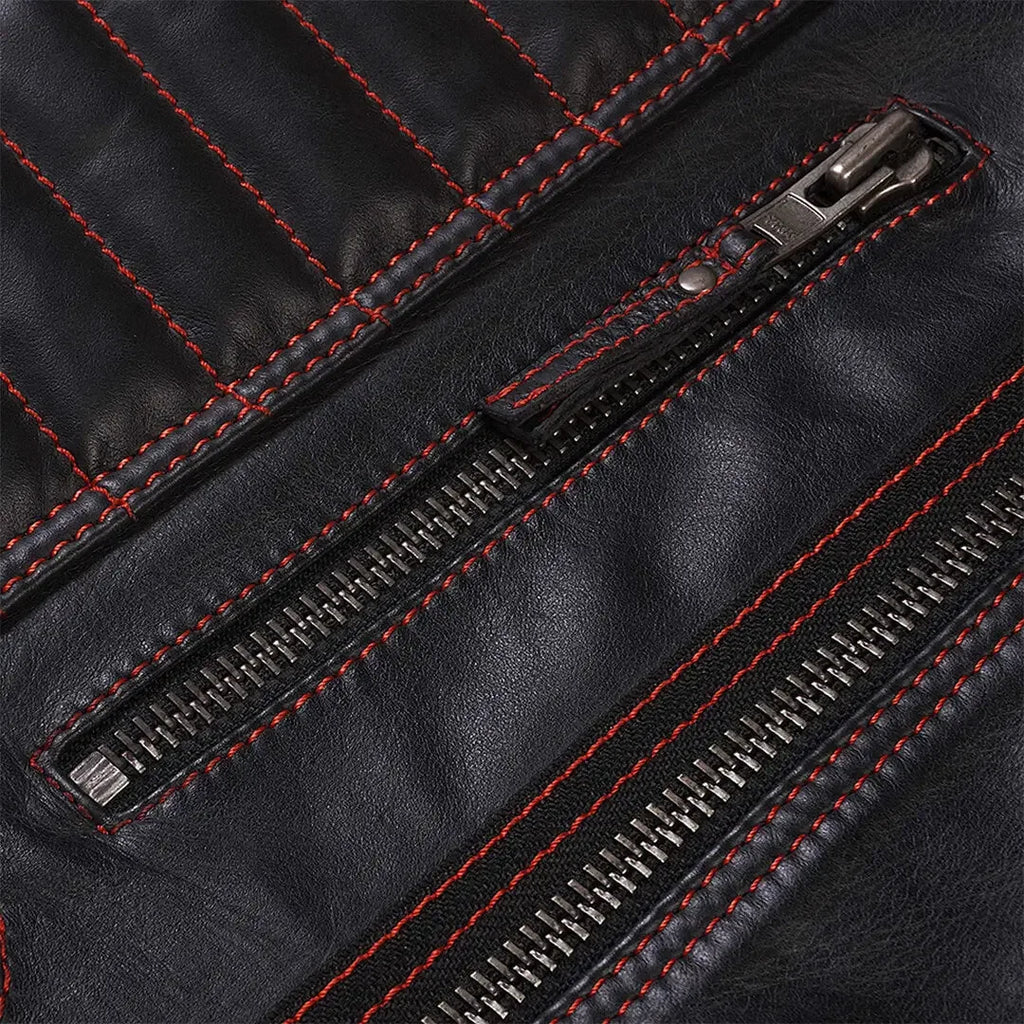 Mens Leather Vest Real Lambkin Biker Vest