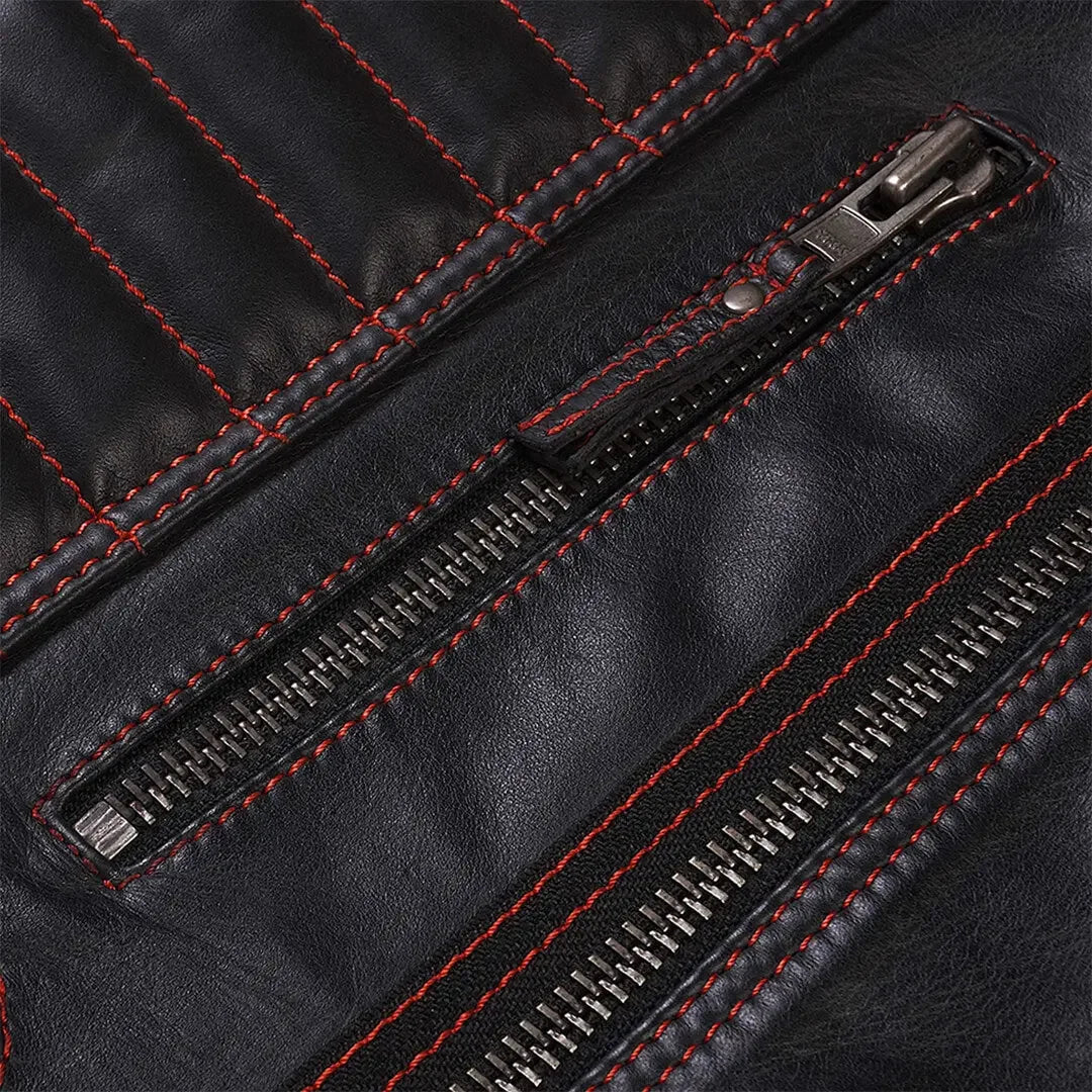 Mens Leather Vest Real Lambkin Biker Vest