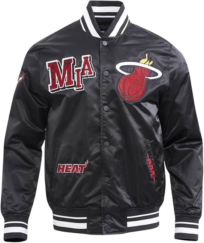 Miami Heat Mens NBA Best Of Satin Jacket Black