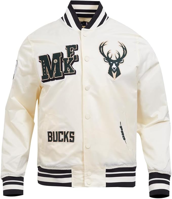 Milwaukee Bucks Mens NBA Best Of Satin Jacket Black
