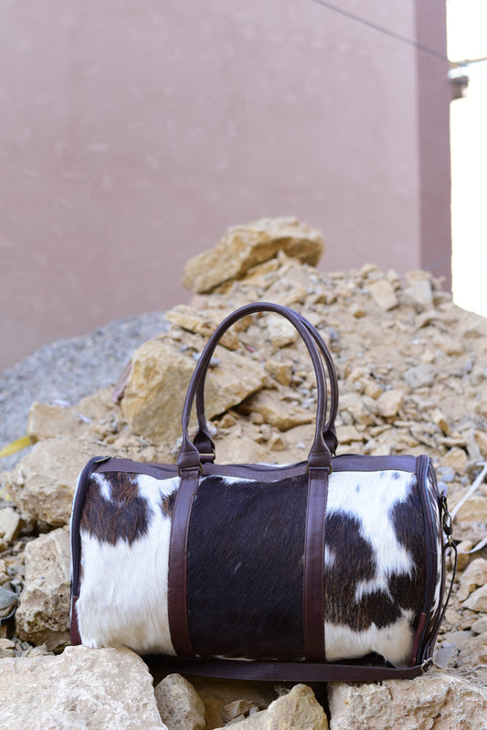 Genuine Leather Cowhide Bag Hairy Texture