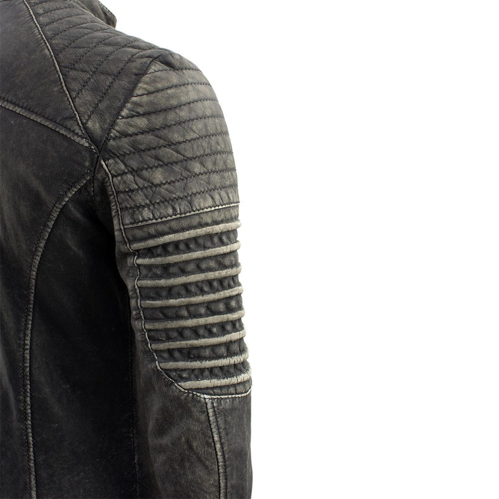 Men's Brown Distressed Leather Café Racer Jacket