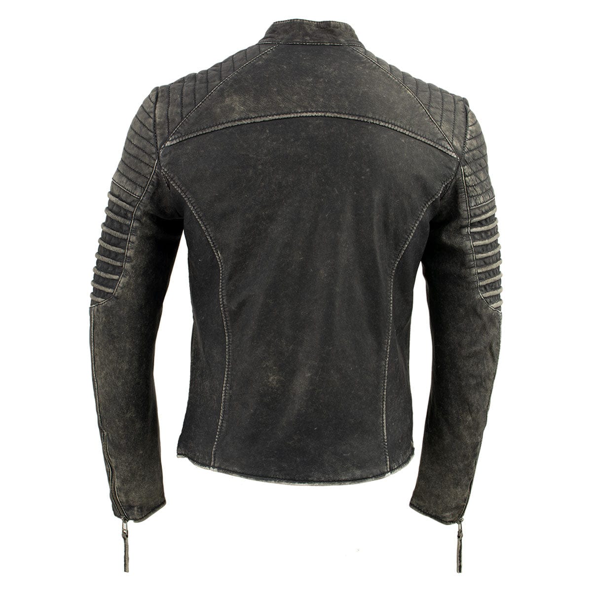 Men's Brown Distressed Leather Café Racer Jacket