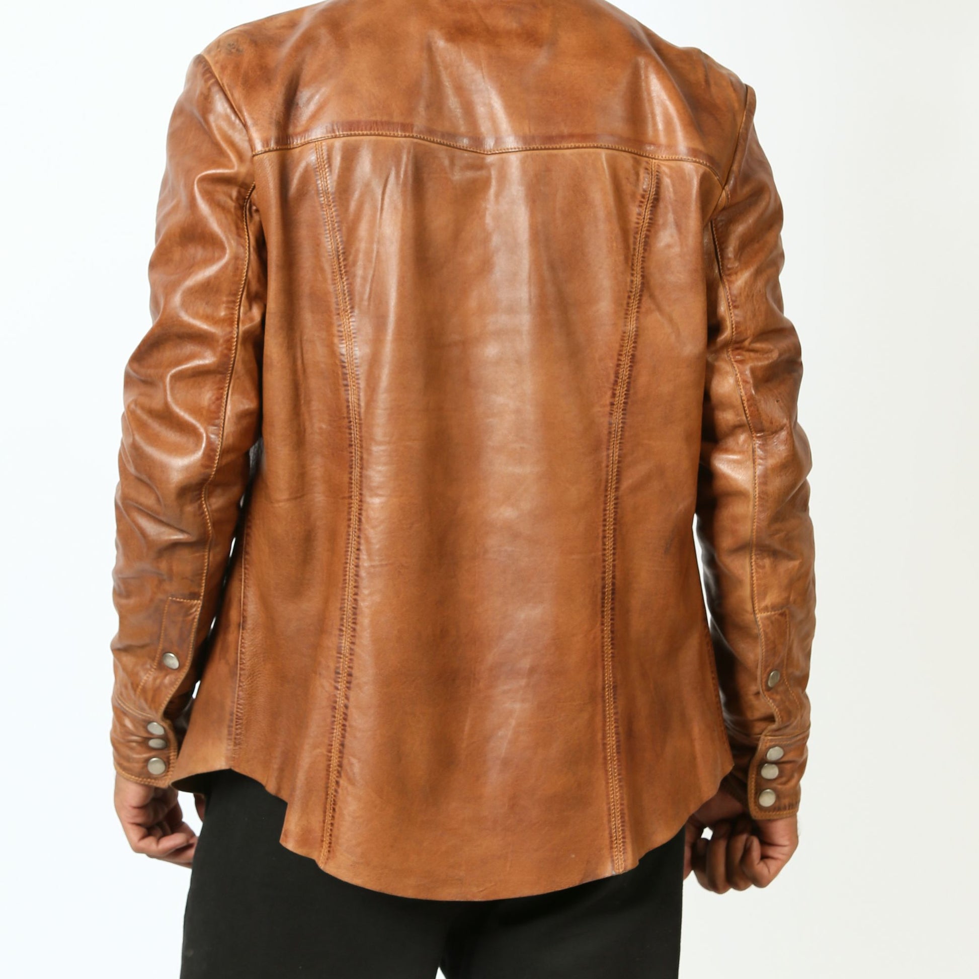 Lamb Skin Leather shirt cafe racer shirt leather Jacket for Unisex Thejacketmakerss