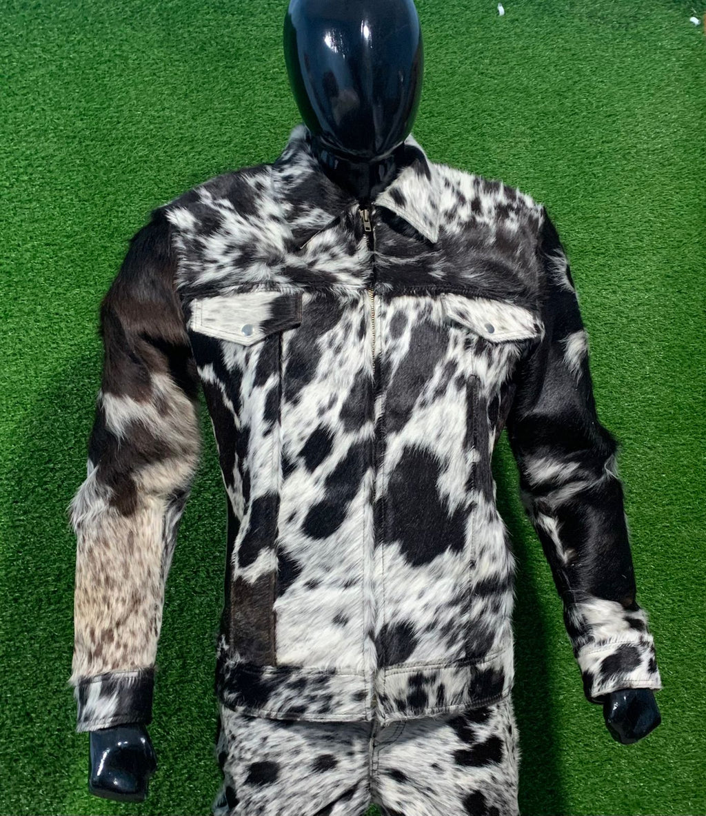 Cowhide Jacket And Pant Set Pony Skin Jacket