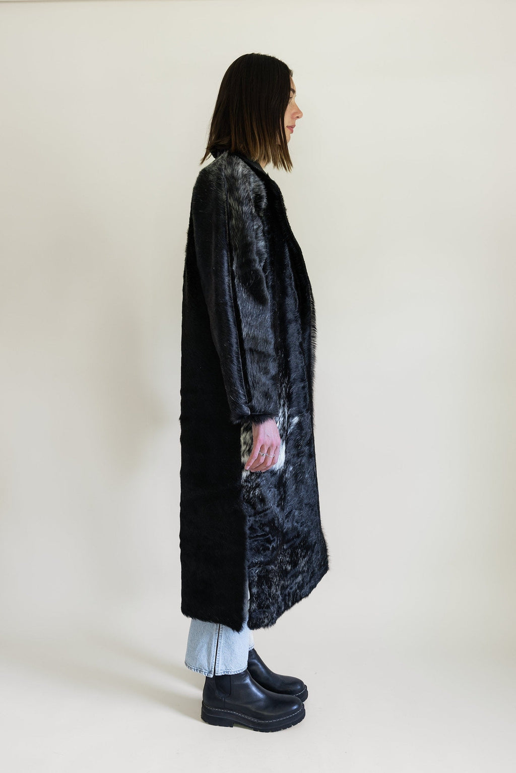 Cowhide Leather Trench Coat for Women