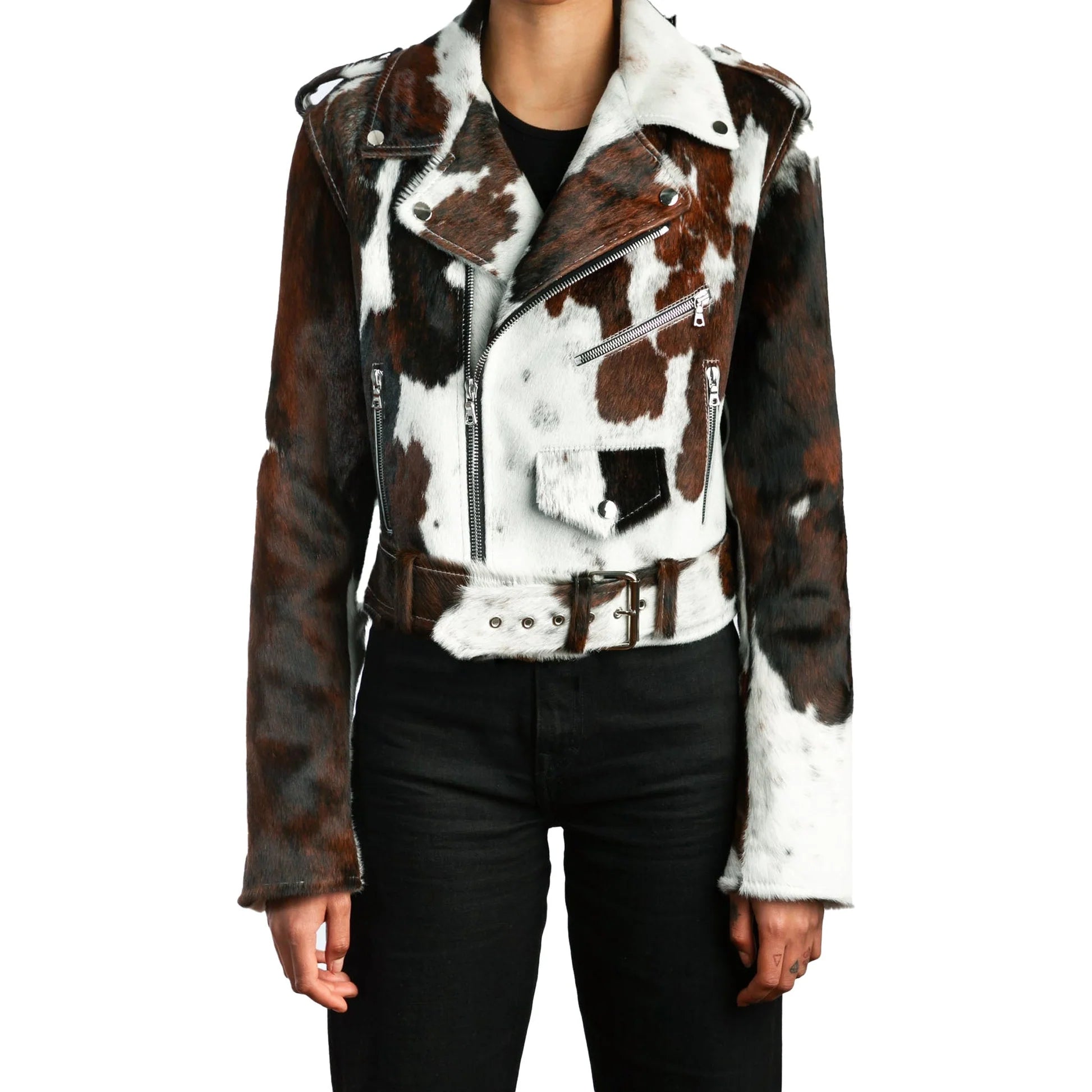 【archive】90s gimmick cow leather jacket Vtg 90s Walter Co Horsehide Leather Motorcycle Jacket L