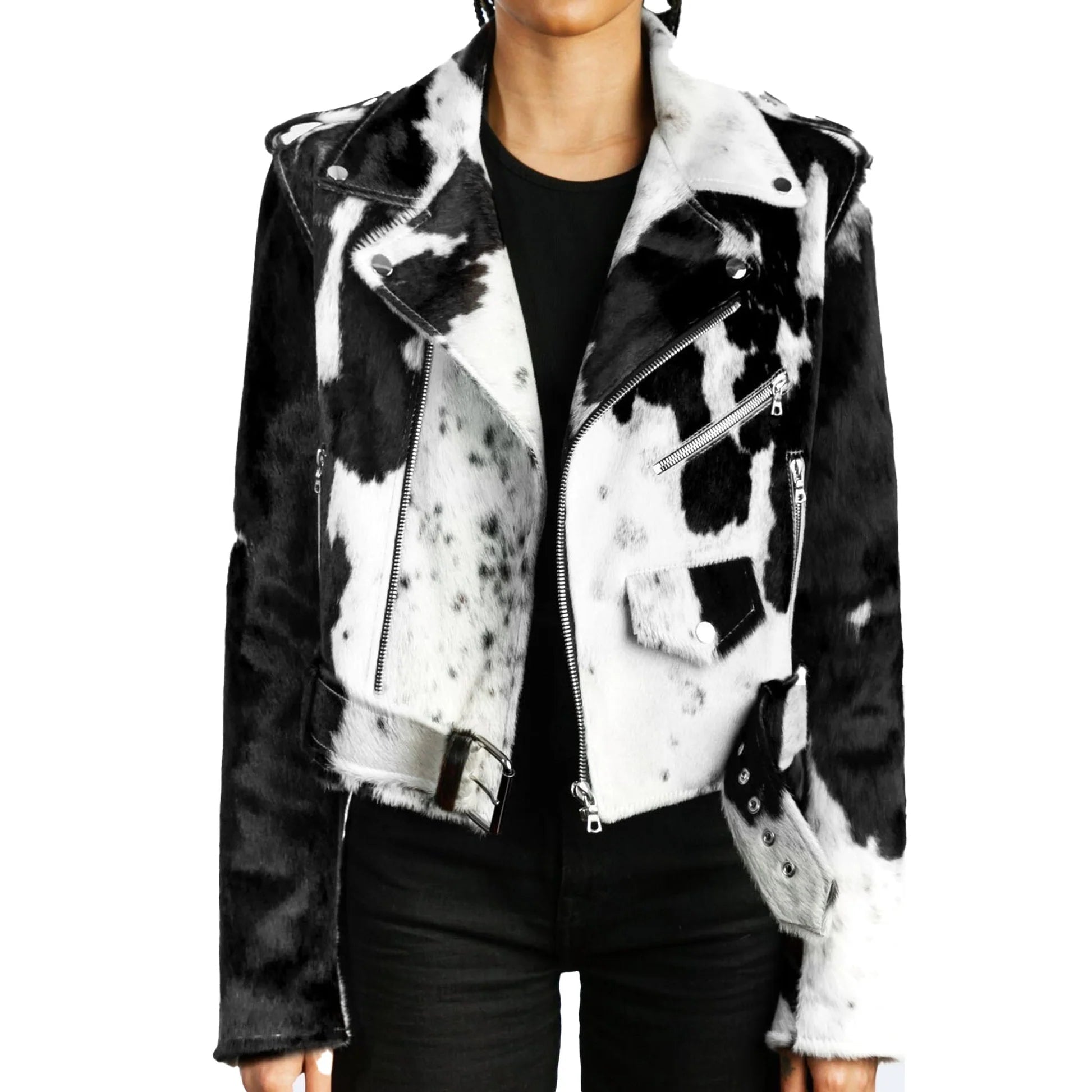 Women's Cow Hide Jacket, Genuine Leather Outerwear, Stylish & Warm Winter Fashion, Perfect Gift for Her