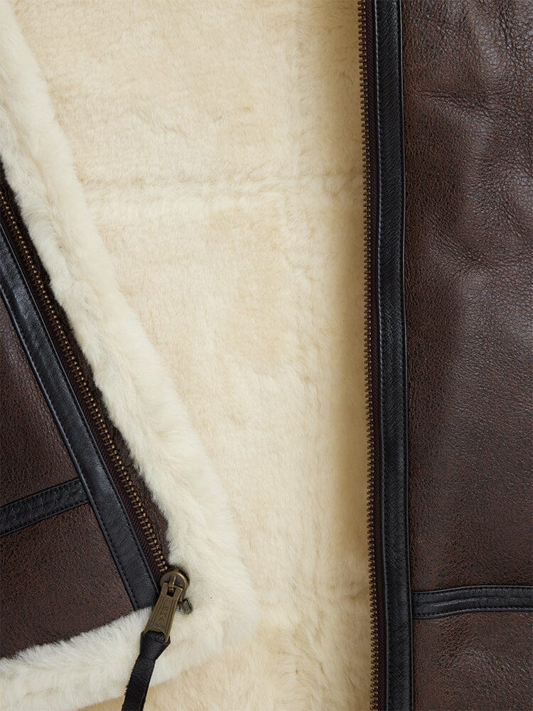 Original Shearling B-3 Bomber Jacket – Genuine Cowhide Leather with Sherpa Lining | Cowskin Jackets