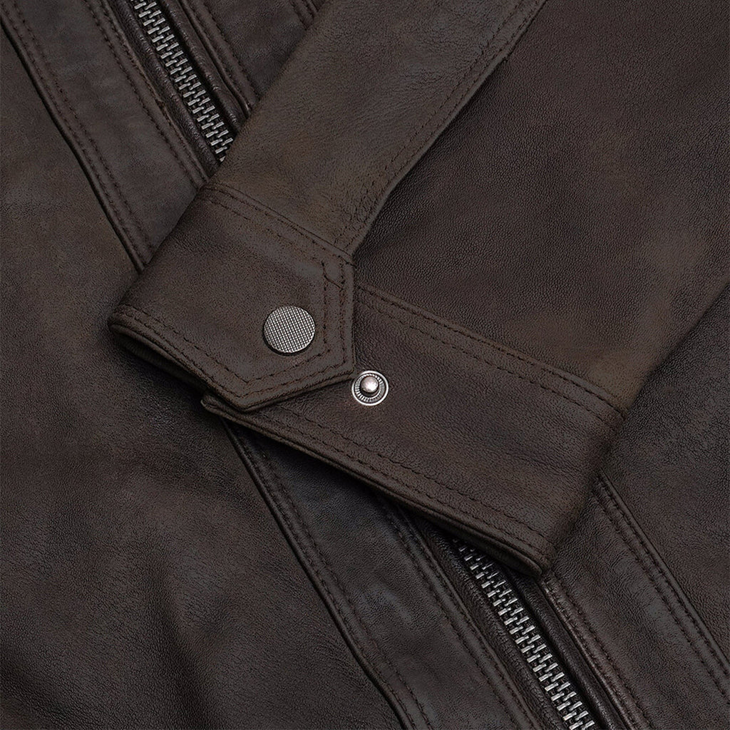 Elegant handcrafted olive green leather bomber jacket, an ideal birthday gift for the fashion-forward individual.