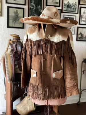 Cowboy hair on pony skin jacket for men's