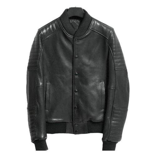 Classic Fabian Black Leather Moto Jacket for men, showcasing essential and timeless fashion style.