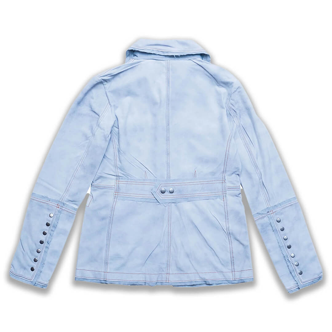 Gianna Sport Leather Jacket for Women in Sky Blue