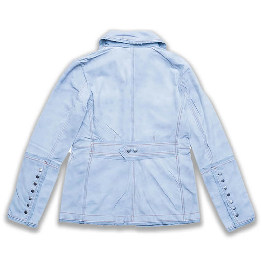 Leather Jacket for Women in Sky Blue Gianna Sport