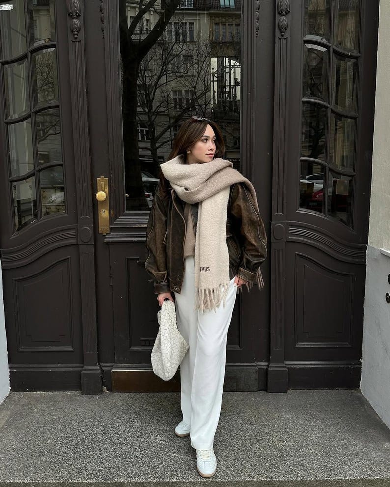 Overseize Distressed Brown Leather Jacket for All Retro, Casual Style - Classic Brown Designer leather jackets for women, Easter Sale