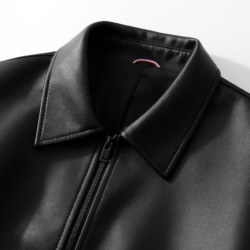 Unisex Black Original Leather Bomber Jacket – 90s Retro Minimalist Streetwear | Cowskin Jackets