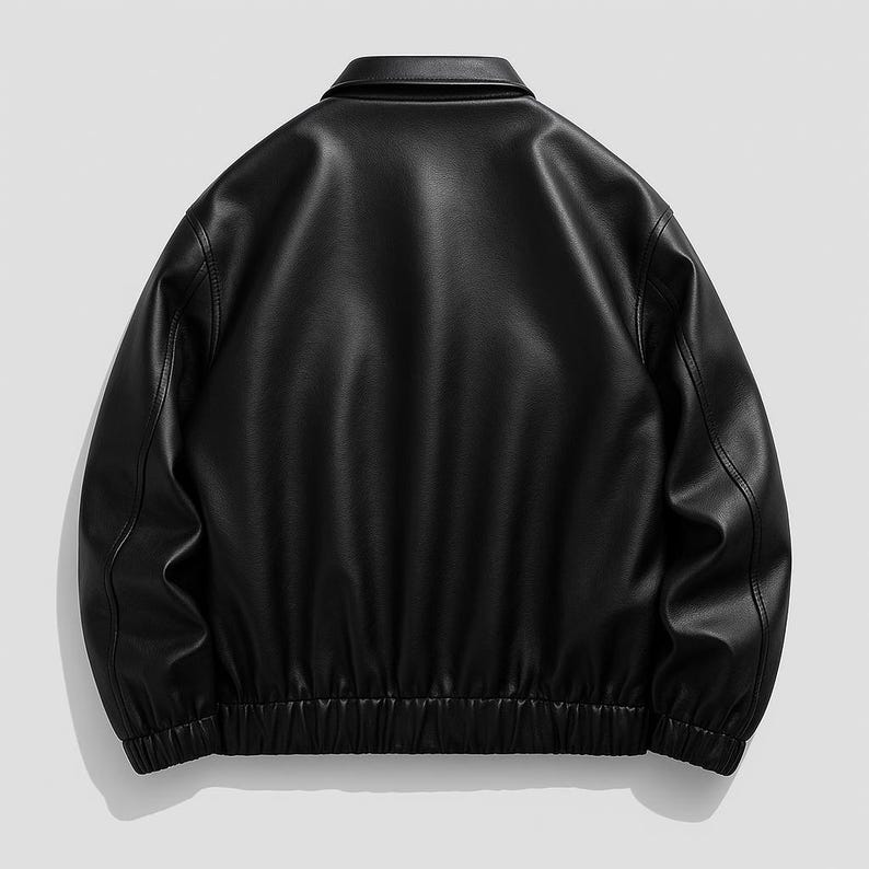 Unisex Black Original Leather Bomber Jacket – 90s Retro Minimalist Streetwear | Cowskin Jackets