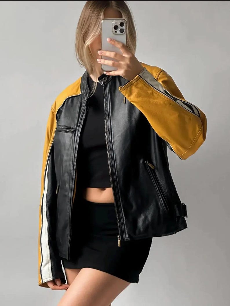 Ladies Black Premium Leather Bomber jacket, Oversize Black Jacket For All Retro, Biker Leather Jacket, Classic Designer leather Jackets.