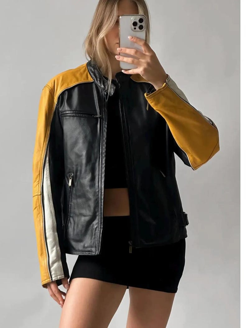Ladies Black Premium Leather Bomber jacket, Oversize Black Jacket For All Retro, Biker Leather Jacket, Classic Designer leather Jackets.