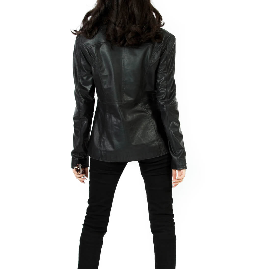 Women Inge Dark Blazer Style Leather Jacket