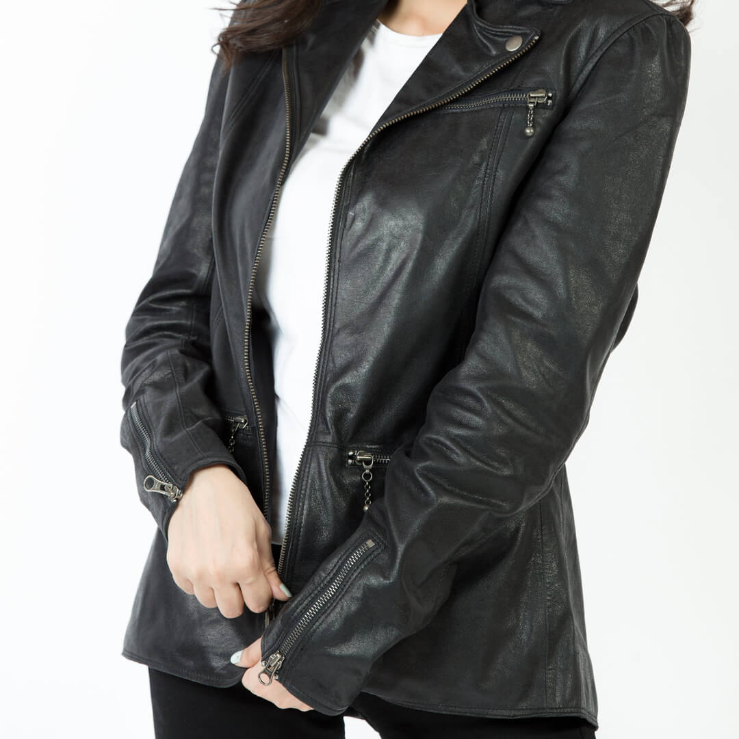 Women Inge Dark Blazer Style Leather Jacket