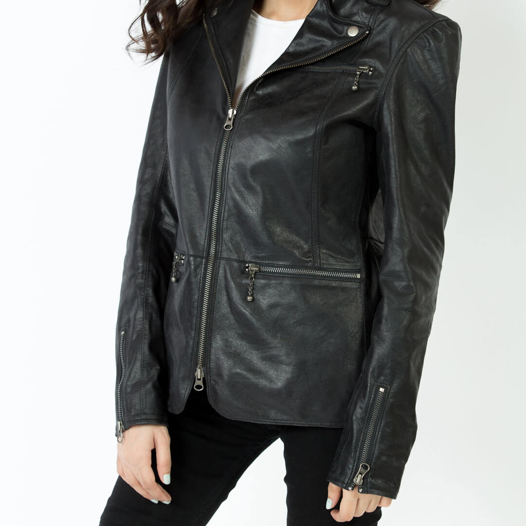 Women Inge Dark Blazer Style Leather Jacket