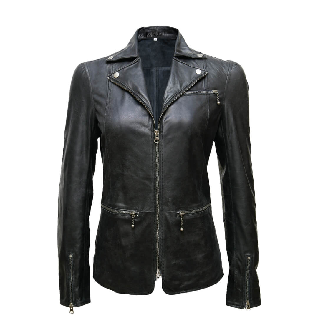 Women Inge Dark Blazer Style Leather Jacket