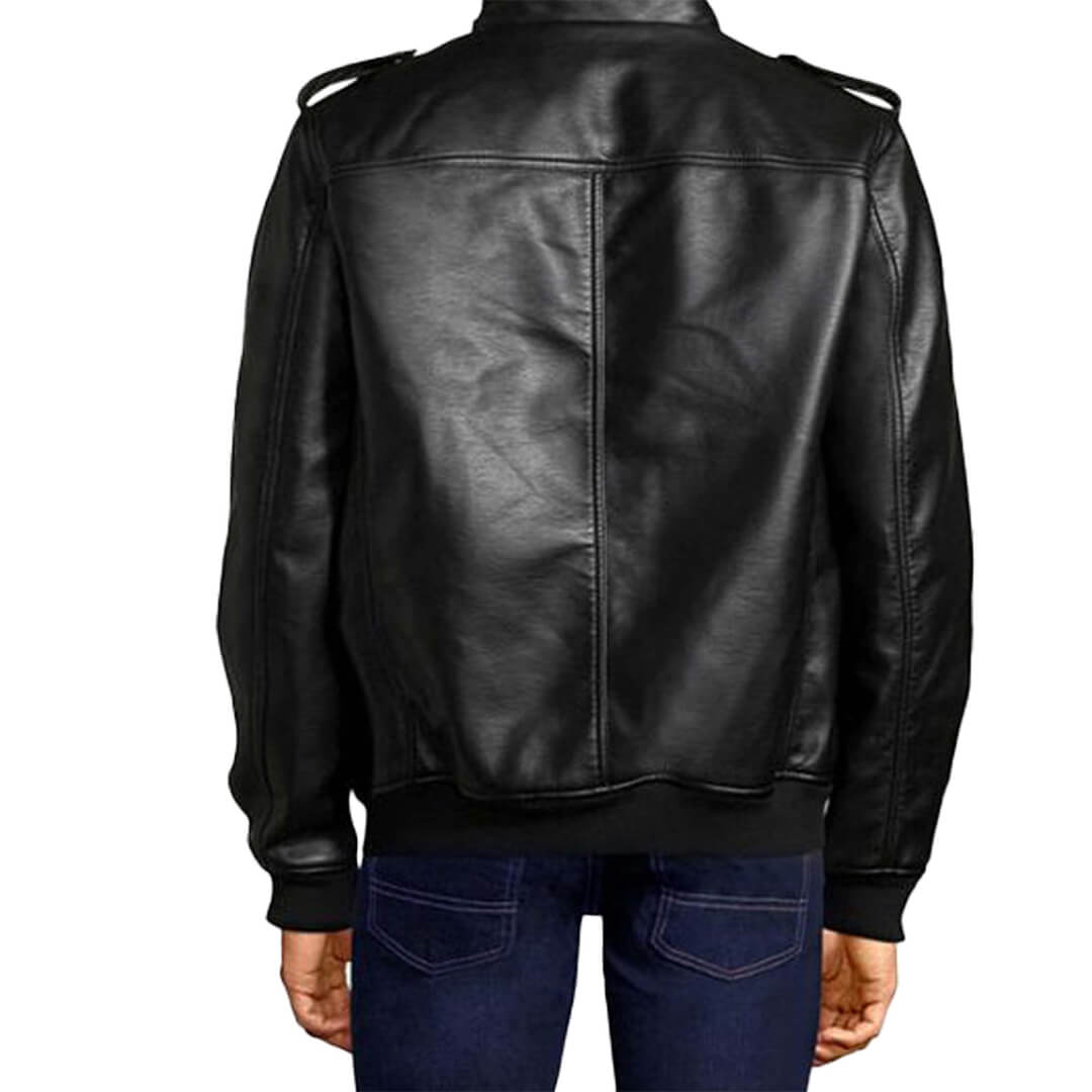  Jeremy Black Leather Jacket for Men 