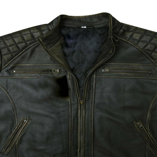 Men's Kia Black Biker Jacket Genuine Leather