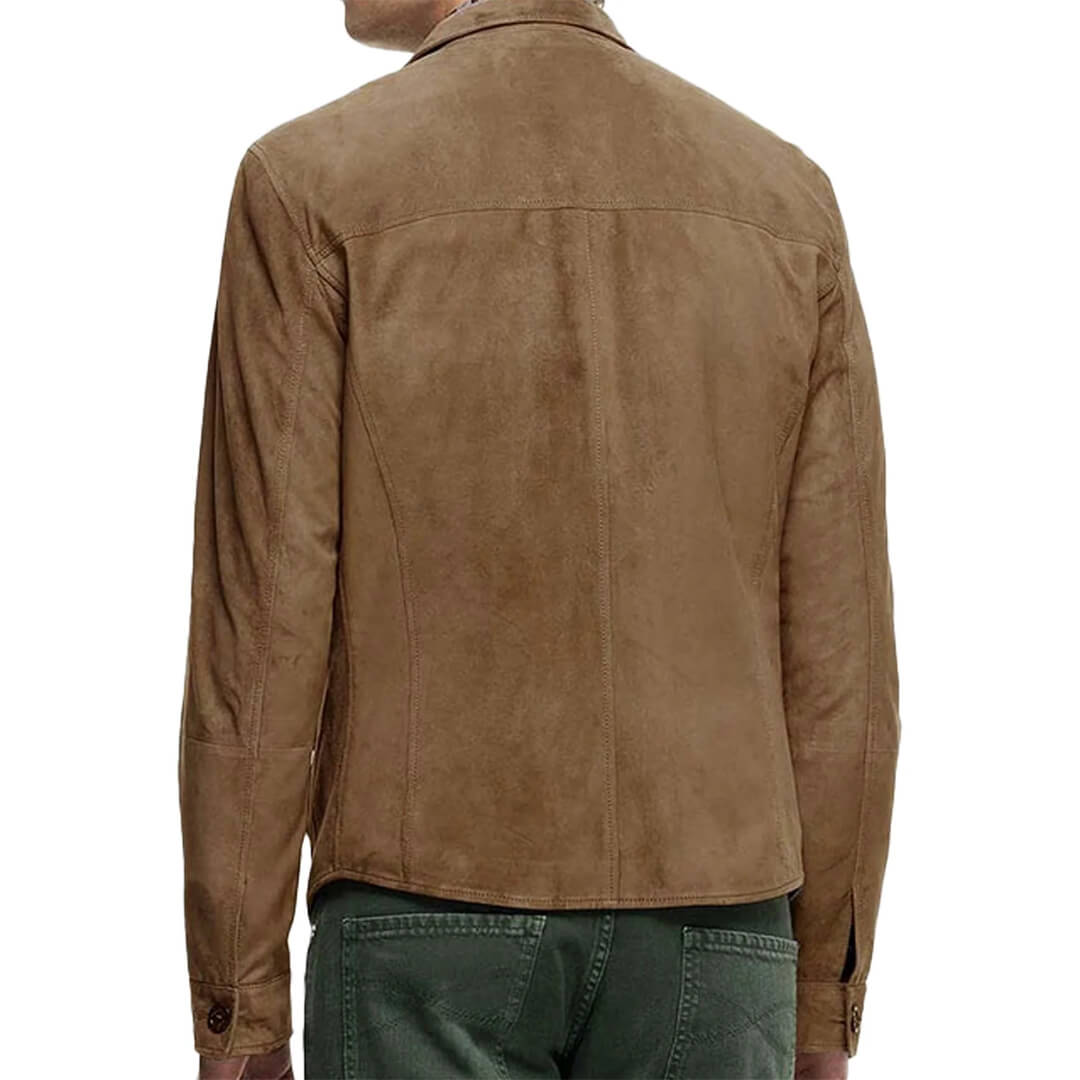 Men's Landry Brown Leather Blazer showcasing timeless style and versatility, ideal for both office and evening wear.