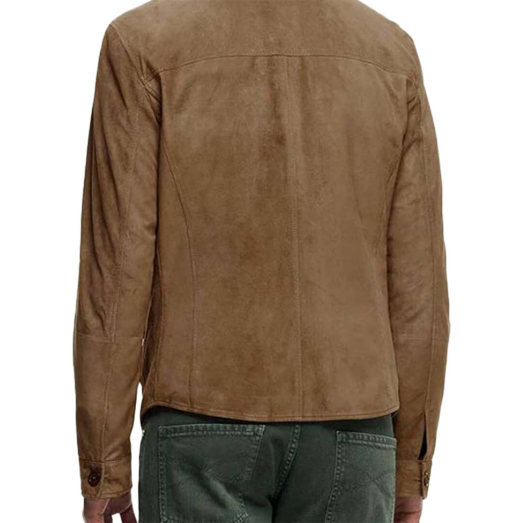 Men's Landry Brown Leather Blazer showcasing timeless style and versatility, ideal for both office and evening wear.