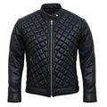 Leather Biker Jacket Mens Black Biker Leather Jacket for Men Quilted Cafe Racer Leather Jacket The Jacket Makers