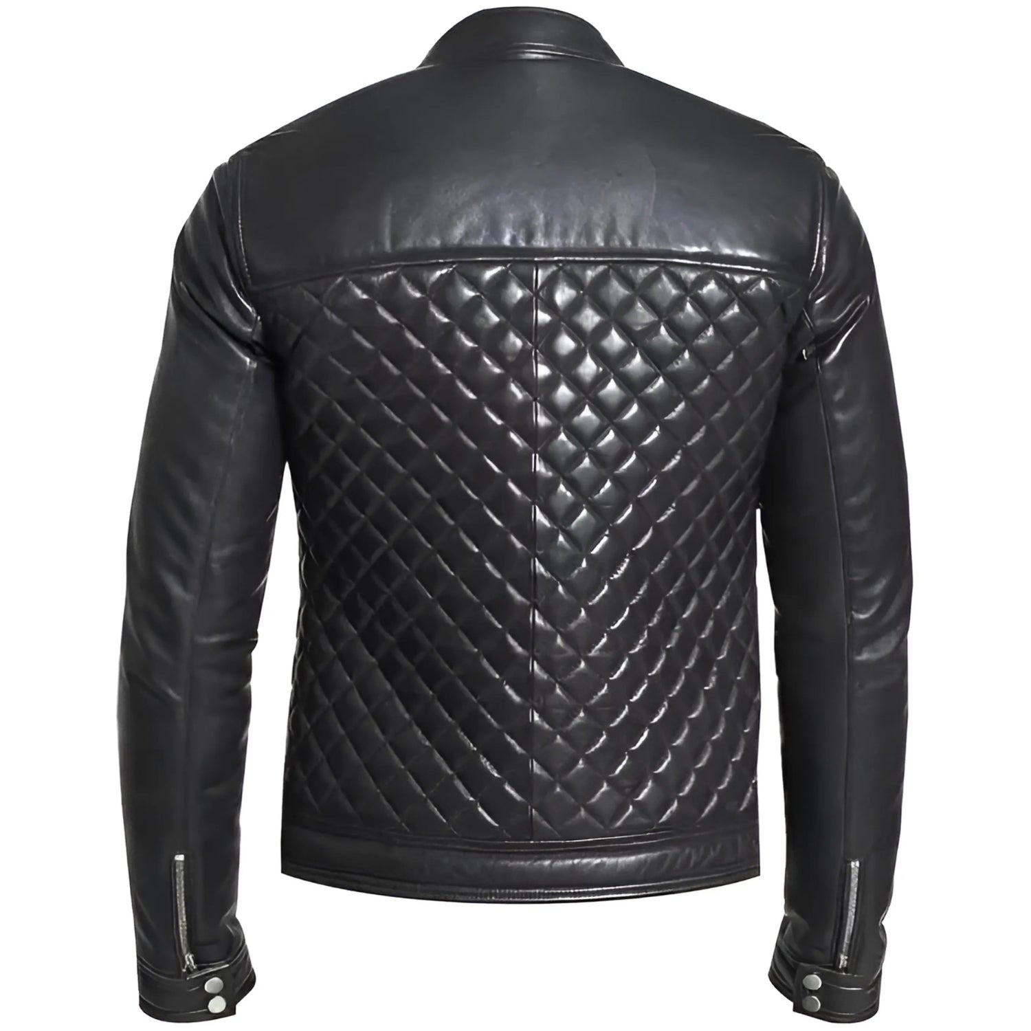 Leather Biker Jacket Mens Black Biker Leather Jacket for Men Quilted Cafe Racer Leather Jacket The Jacket Makers