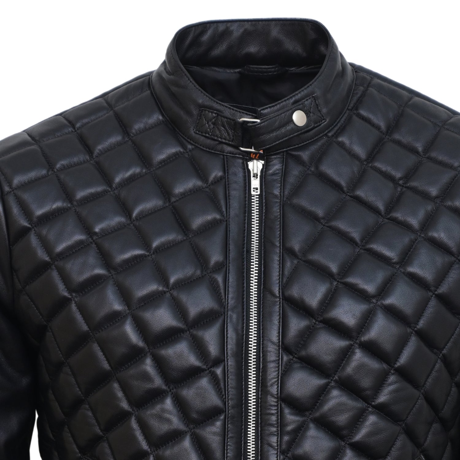 Leather Biker Jacket Mens Black Biker Leather Jacket for Men Quilted Cafe Racer Leather Jacket The Jacket Makers