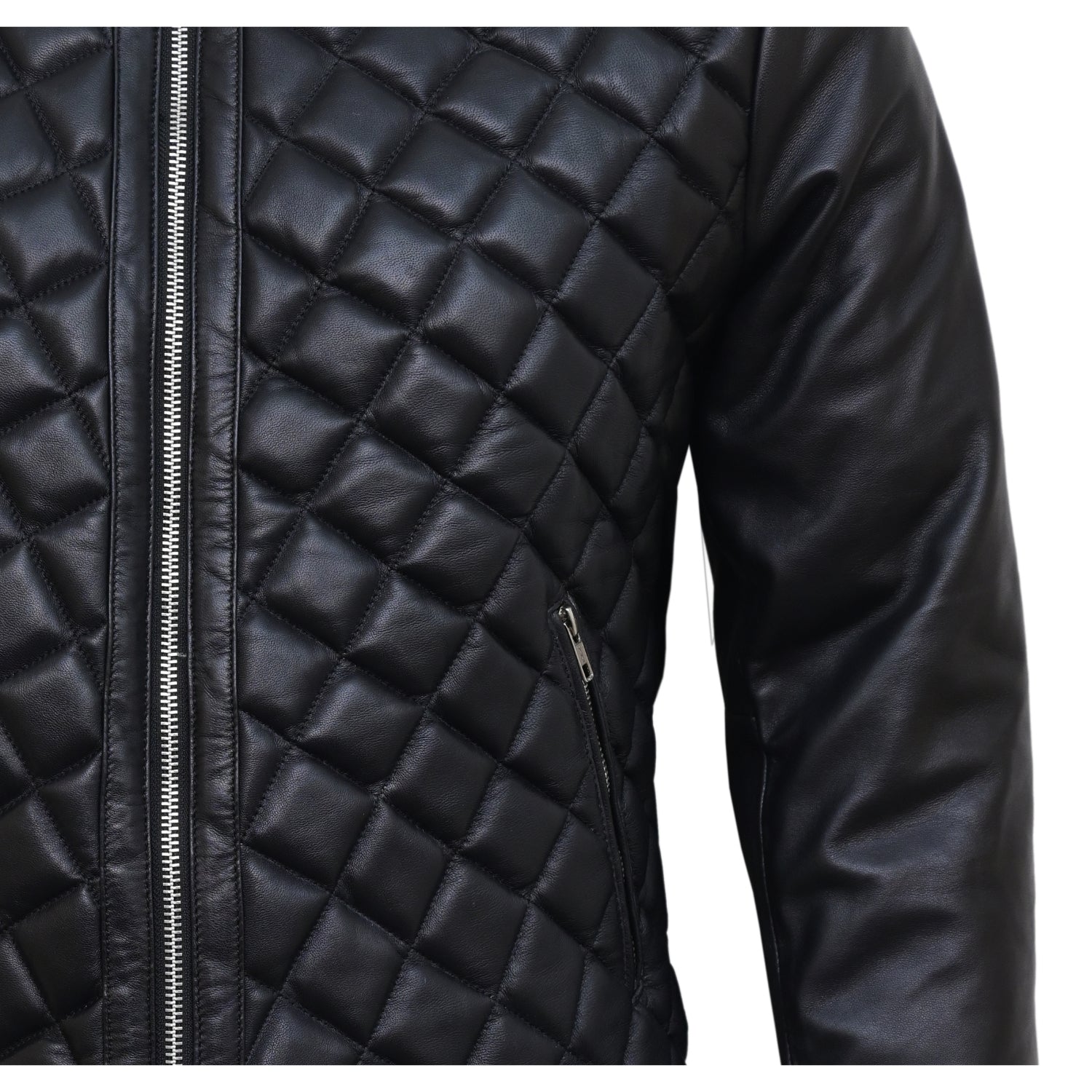 Leather Biker Jacket Mens Black Biker Leather Jacket for Men Quilted Cafe Racer Leather Jacket The Jacket Makers