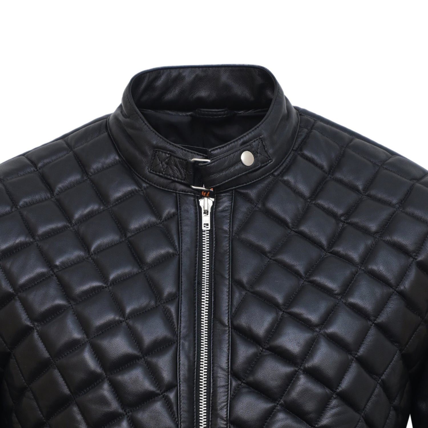 Leather Biker Jacket Mens Black Biker Leather Jacket for Men Quilted Cafe Racer Leather Jacket The Jacket Makers