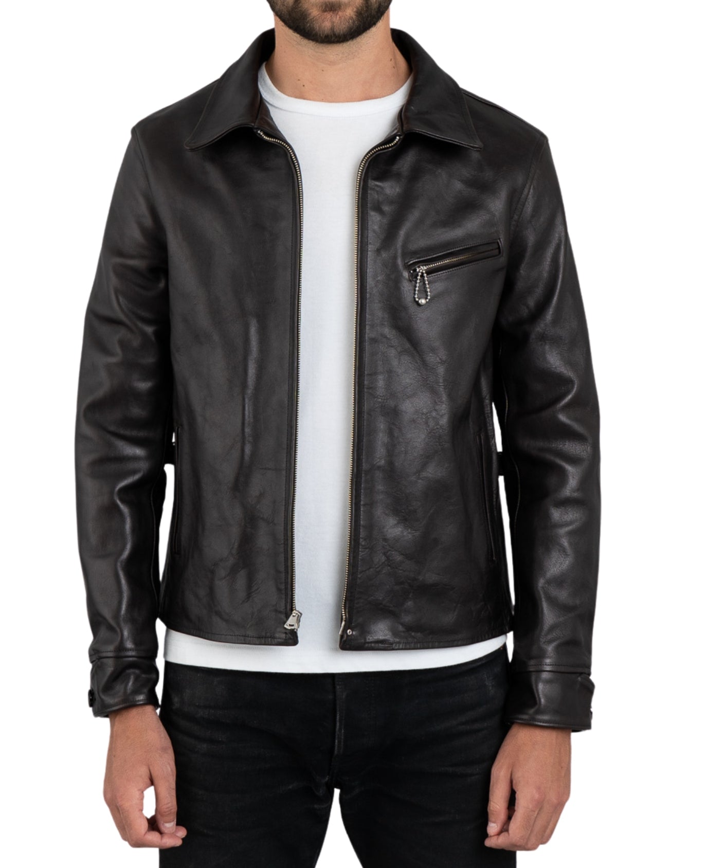 Leather Jacket for Men Handmade Distressed Black Top Field Biker Style real Lamb Skin Leather