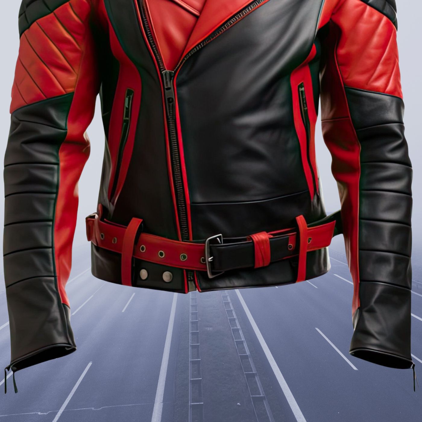 Leather Jacket for Men Black and Red Stylish Two Tone Biker Gear 