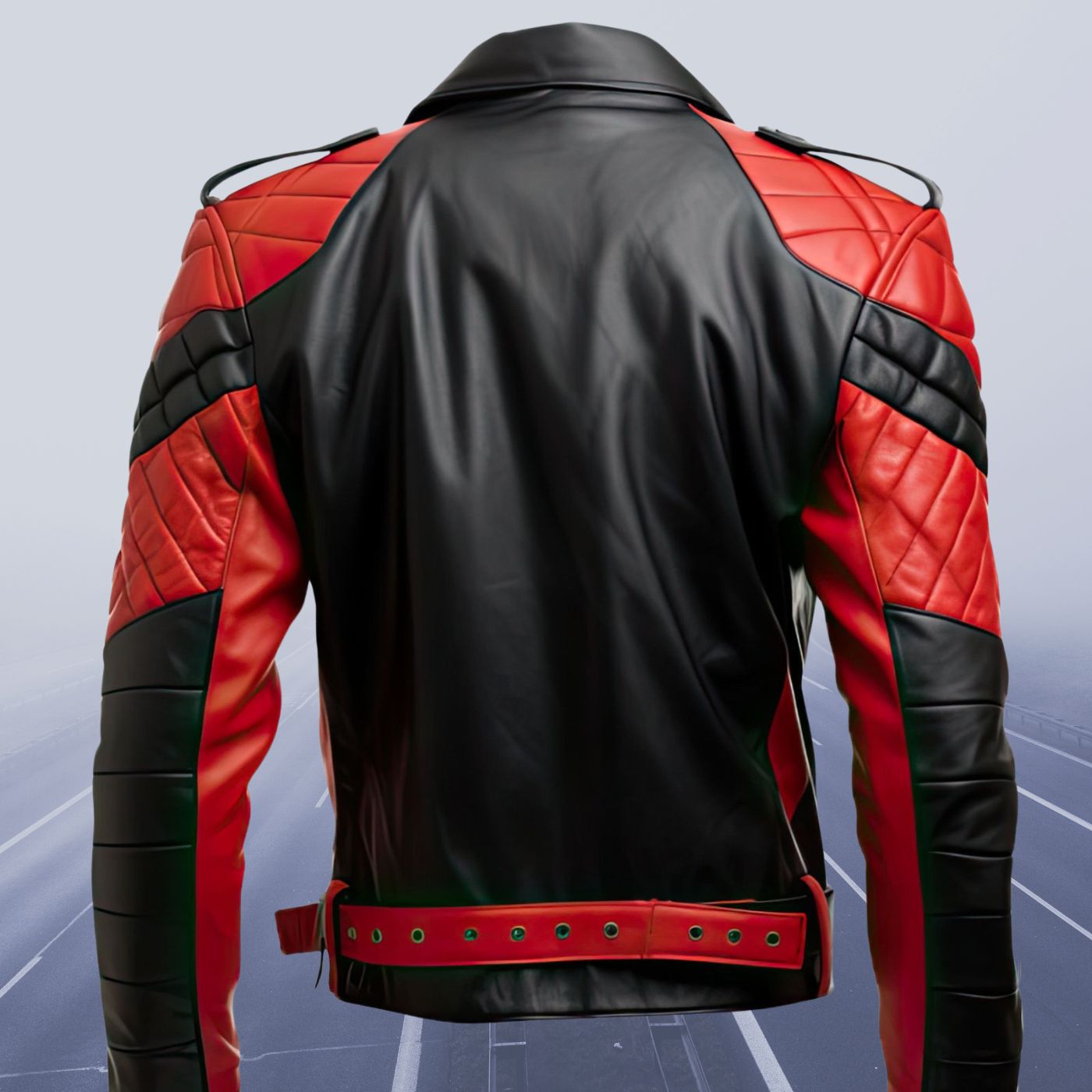 Leather Jacket for Men Black and Red Stylish Two Tone Biker Gear 