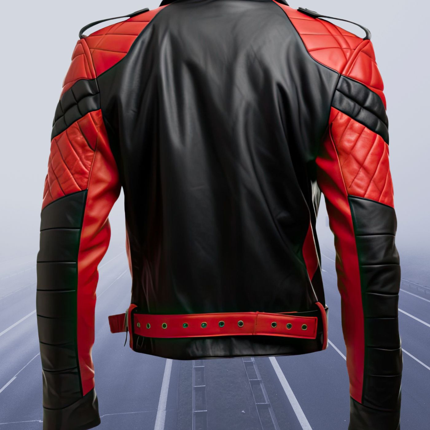 Leather Jacket for Men Black and Red Stylish Two Tone Biker Gear 